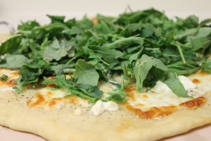 Goat cheese and herb pizza
